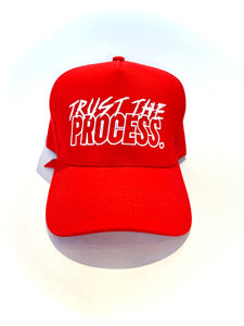 “The Motto” Red Structured Strapback